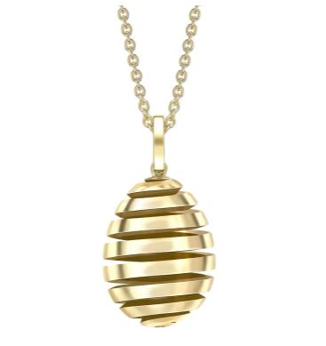 Faberge Essence Spiral 18ct Yellow Gold Egg Pendant - Yellow Gold
