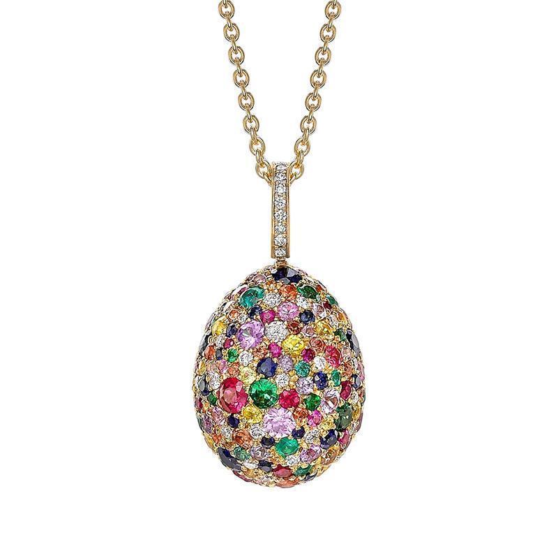 Faberge Emotion 18ct Yellow Gold Multi-Coloured Pendant - Yellow Gold