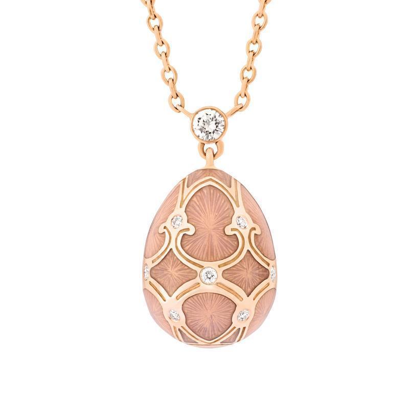 Faberge Palais Tsarskoye Selo 18ct Rose Gold Diamond Small Pendant - Rose Gold