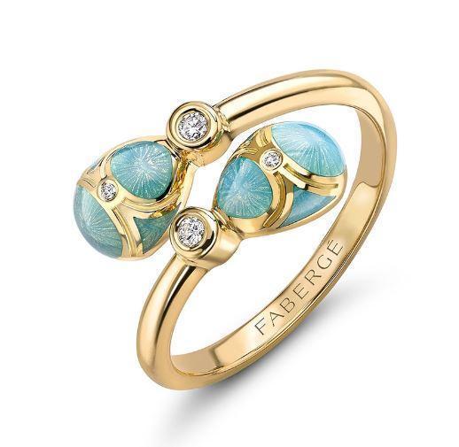 Faberge Palais Tsarskoye Selo Turquoise Crossover Ring - 60