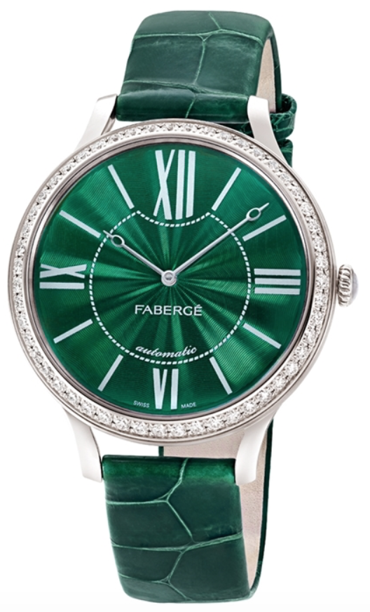 Faberge Watch Lady 18ct White Gold Green Dial - Green