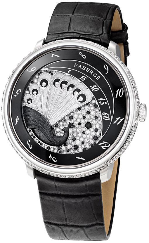 Faberge Watch Lady Compliquee Peacock Black Sapphire - Black