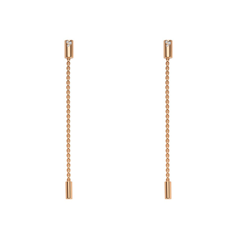 Fope Aria 18ct Rose Gold 0.09ct Diamond Pendant Earrings - Gold