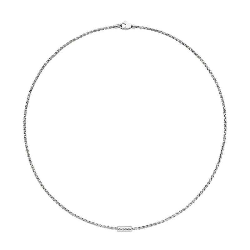Fope Aria 18ct White Gold 0.02ct Diamond Necklace - 60cm