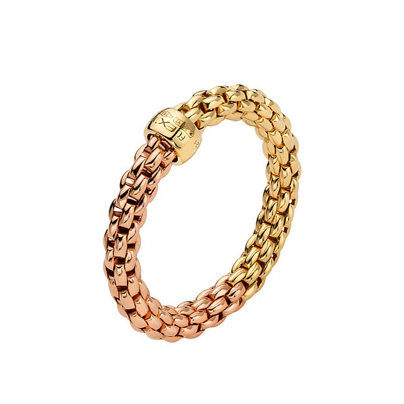 Fope Essentials 18ct Rose and Yellow Gold Ring - XS