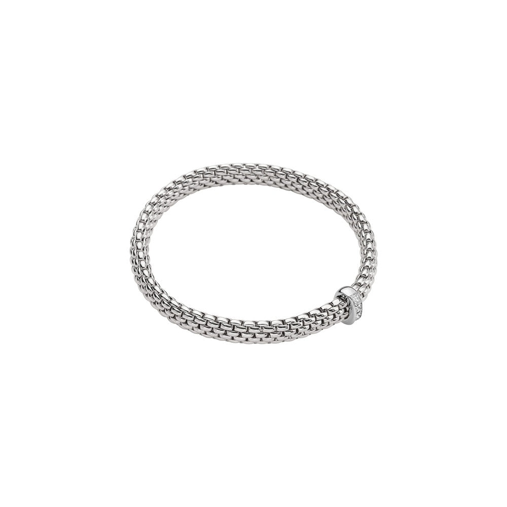 Fope Vendome 18ct White Gold 0.35ct Diamond Flexible Bracelet - XS