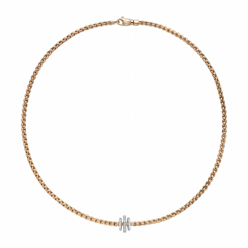 Fope Eka 18ct Rose Gold 0.15ct Diamond Necklace