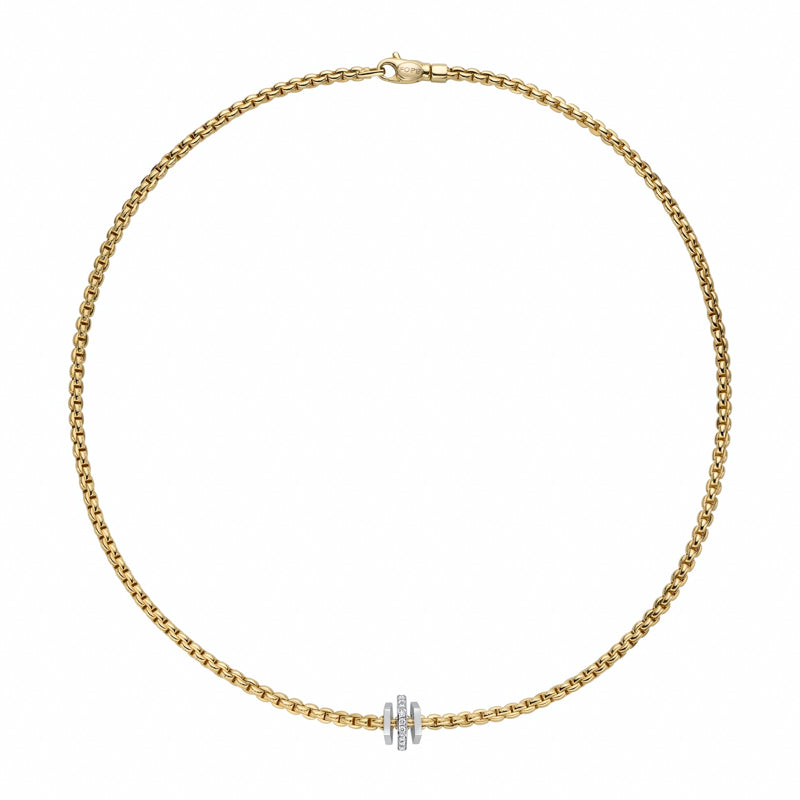 Fope Eka 18ct Yellow Gold 0.15ct Diamond Necklace