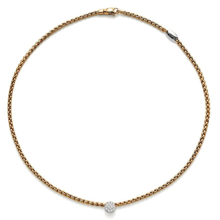 Fope Eka 18ct Yellow Gold 0.22ct Diamond Necklace - 80cm