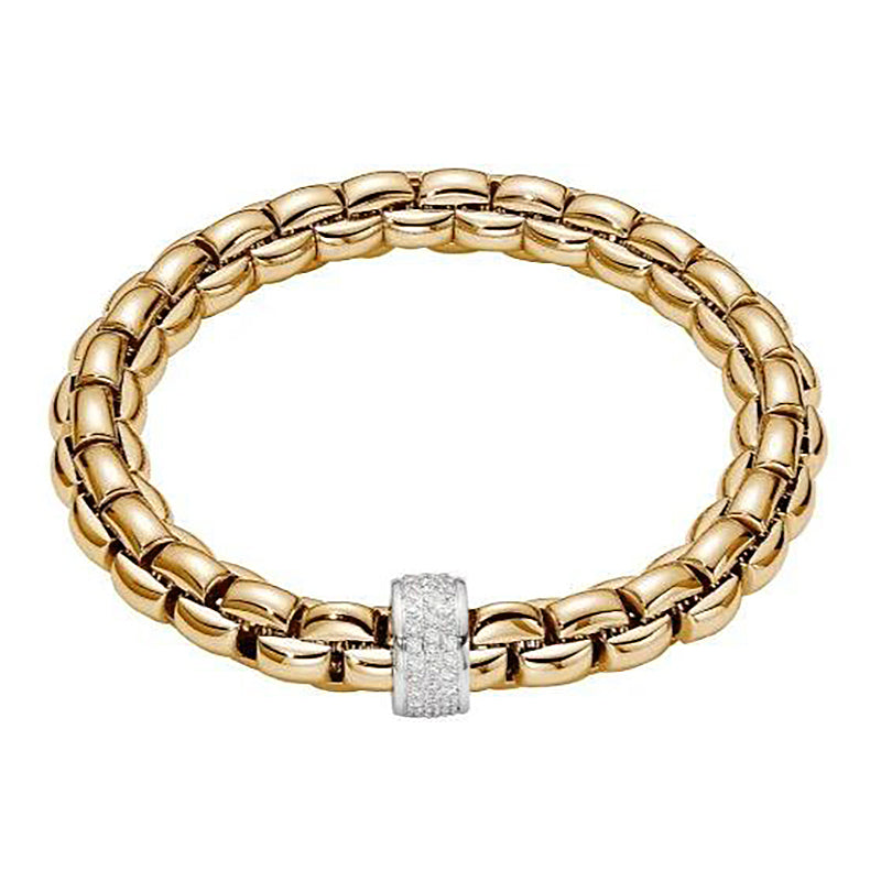 Fope Eka 18ct Yellow Gold 0.63ct Diamond Bracelet - M