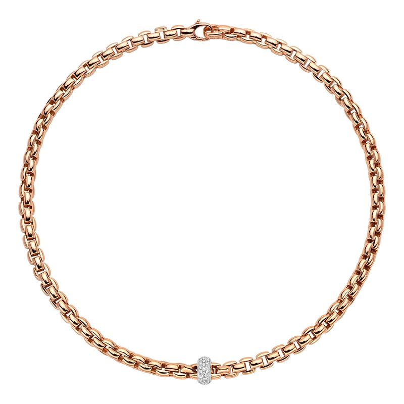Fope Eka Anniversario 18ct Rose Gold 0.40ct Diamond Necklace