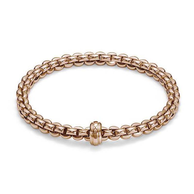 Fope Flex'It Eka 18ct Rose Gold Bracelet - L