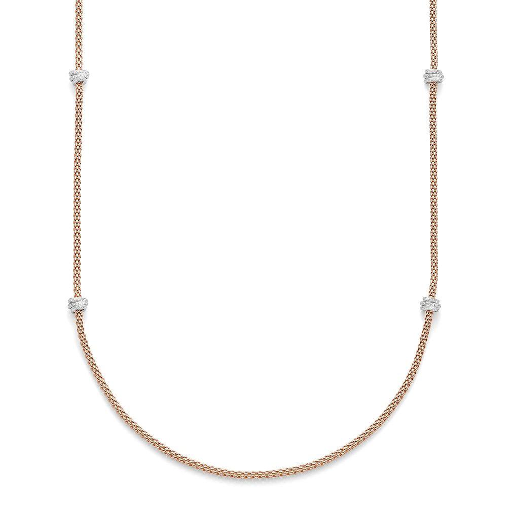 Fope Flex'It Prima 18ct Rose Gold 1.24ct Diamond 80cm Necklace