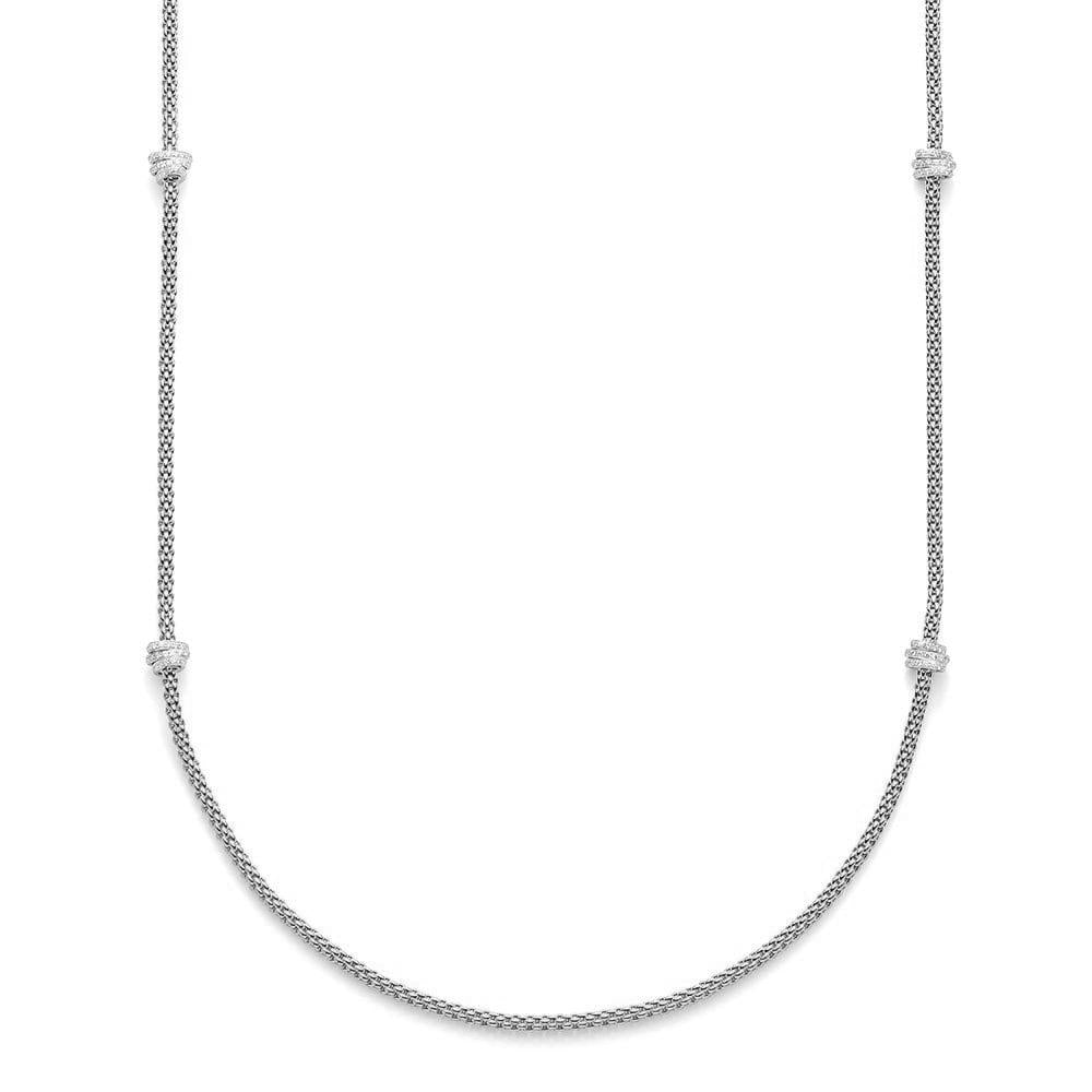 Fope Flex'It Prima 18ct White Gold 1.24ct Diamond 80cm Necklace