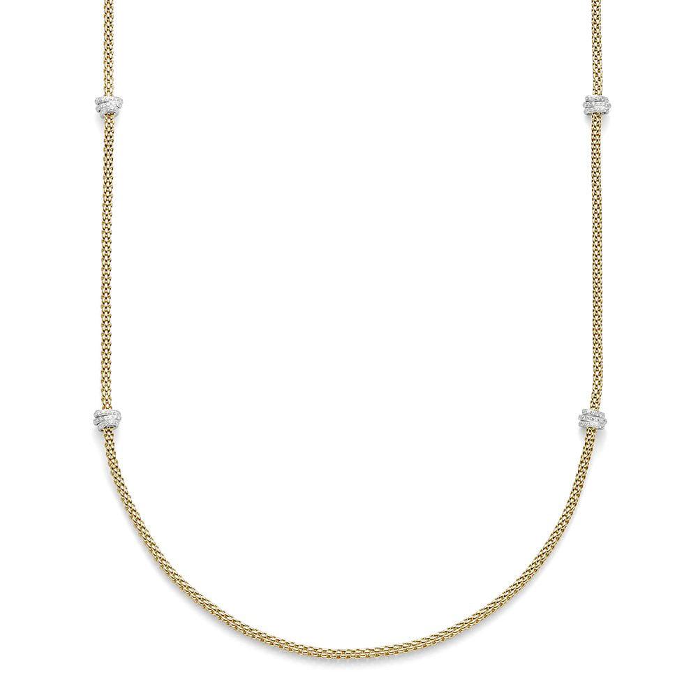 Fope Flex'It Prima 18ct Yellow Gold 1.24ct Diamond 80cm Necklace