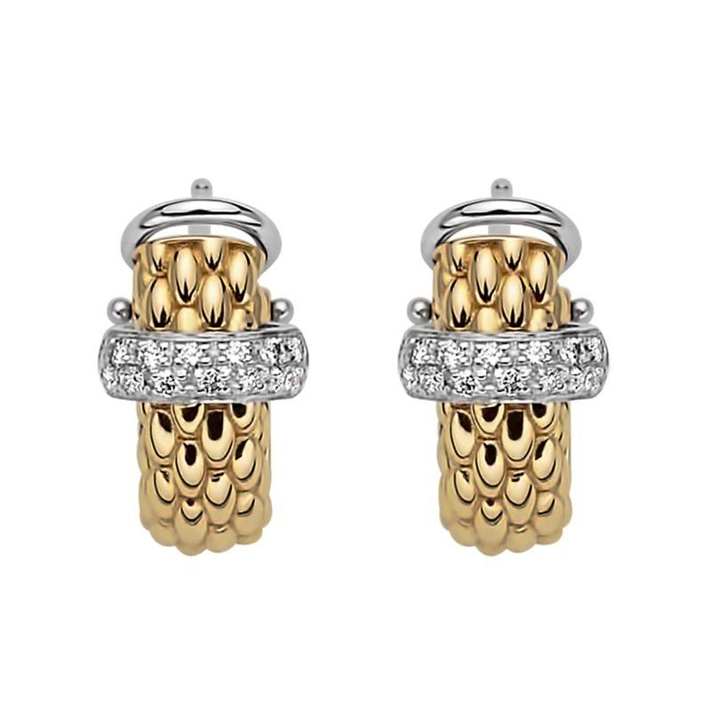 Fope Flex'It Vendome 18ct Yellow Gold 0.20ct Diamond Earrings