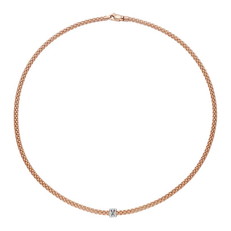 Fope Flex'it Prima 18ct Rose Gold 0.12ct Diamond Necklace