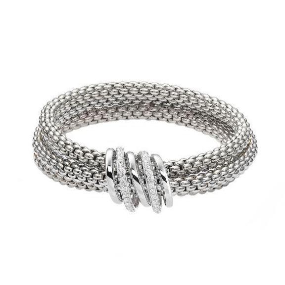 Fope MiaLuce 18ct White Gold 0.54ct Diamond Bracelet - S