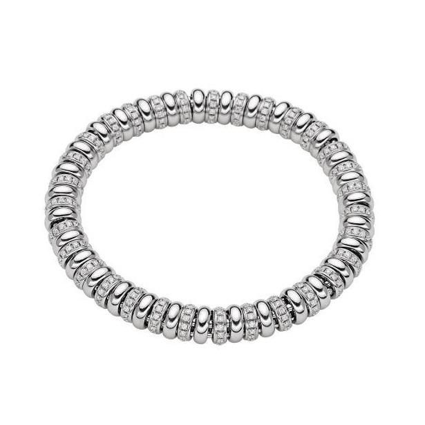 Fope Flex'it Solo 18ct White Gold 2.80ct Diamond Bracelet - S