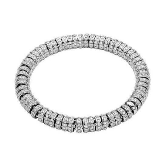 Fope Flex'it Solo 18ct White Gold 5.51ct Diamond Bracelet - S