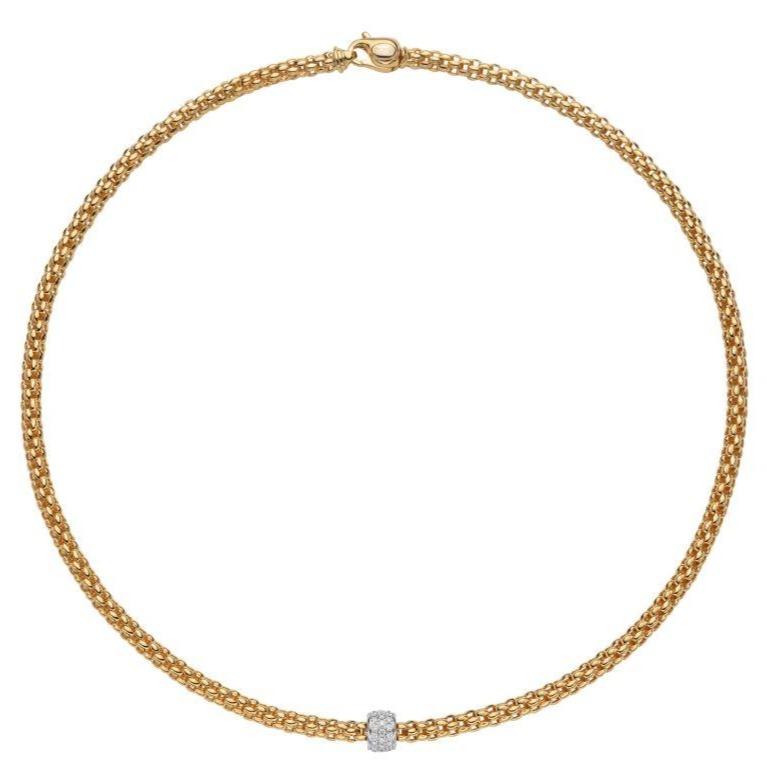 Fope Flex'it Solo 18ct Yellow Gold 0.29ct Diamond Necklace