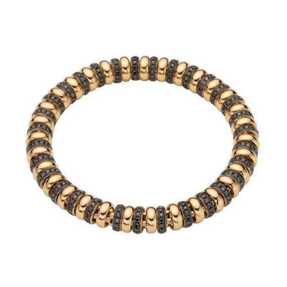 Fope Flex'it Solo 18ct Yellow Gold 3.05ct Black Diamond Bracelet - M