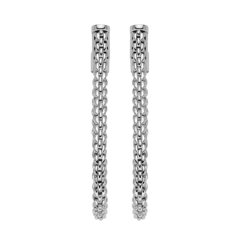 Fope Flexit Essentials 18ct White Gold Medium Mesh Chain Earrings