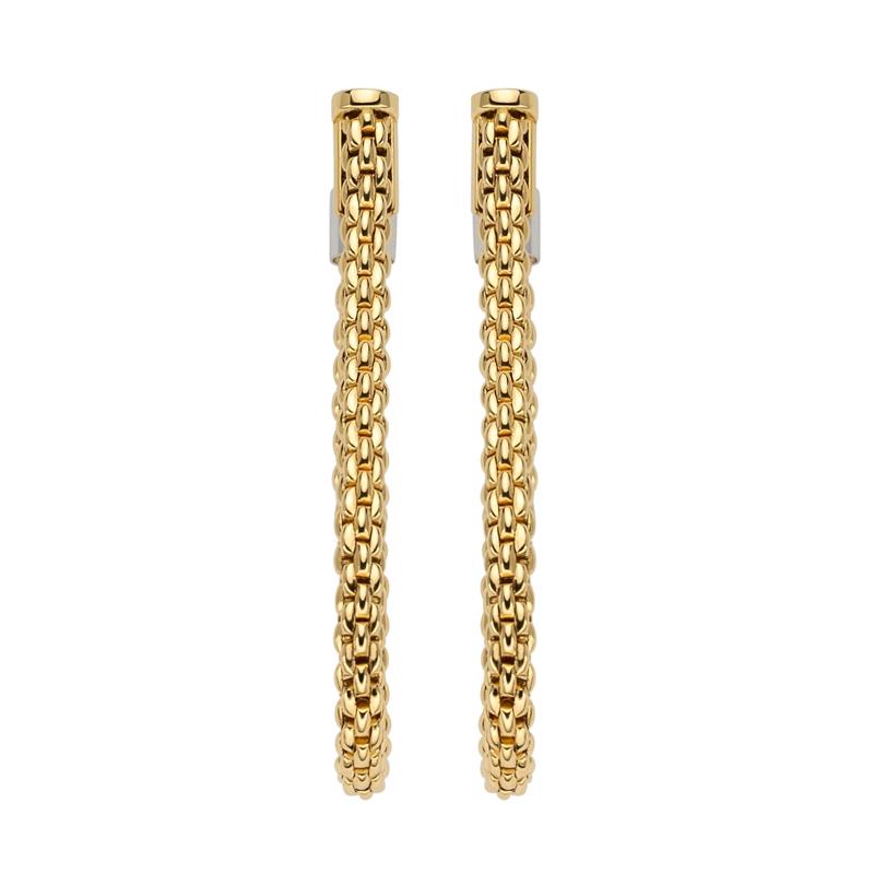 Fope Flexit Essentials 18ct Yellow Gold Medium Mesh Chain Earrings