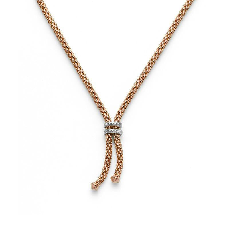 Fope Maori 18ct Rose Gold 0.09ct Diamond Lariat Necklace