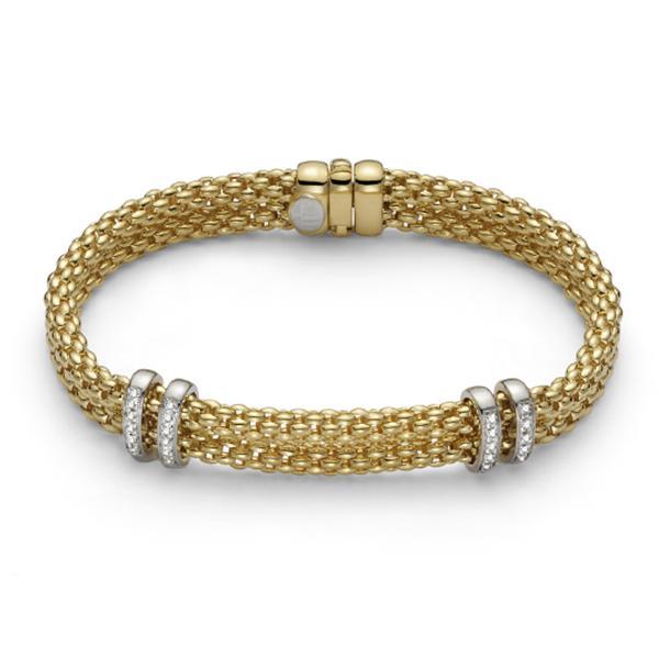 Fope Maori 18ct Yellow Gold 0.18ct Diamond Bracelet