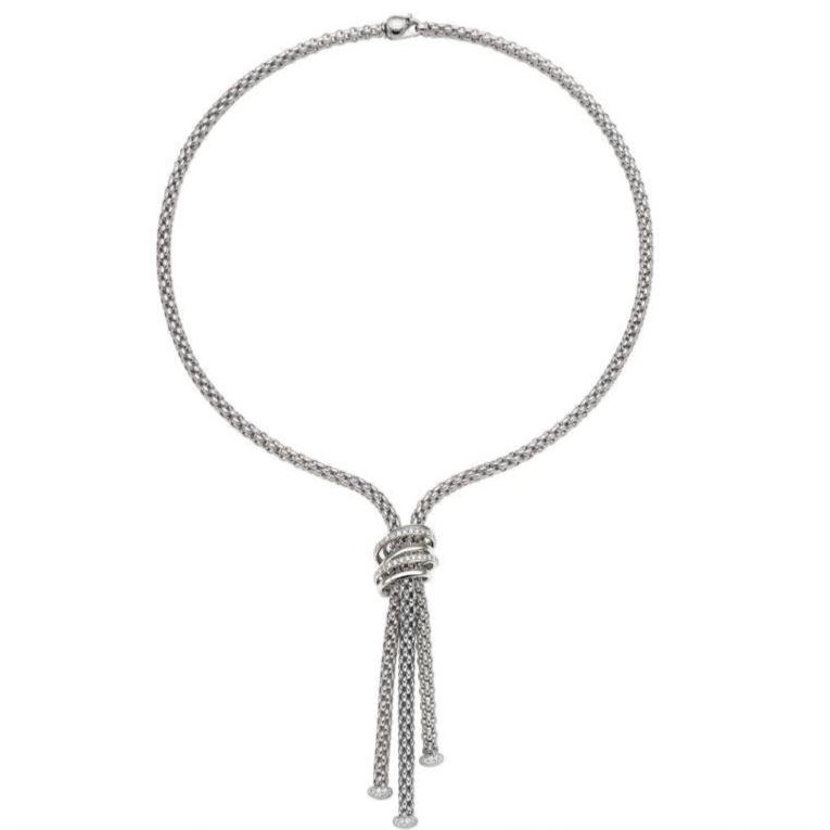 Fope MiaLuce 18ct White Gold 0.97ct Diamond Lariat Necklace