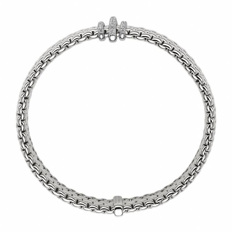 Fope Panorama 18ct White Gold 0.23ct Diamond Rondelle Bracelet - XS