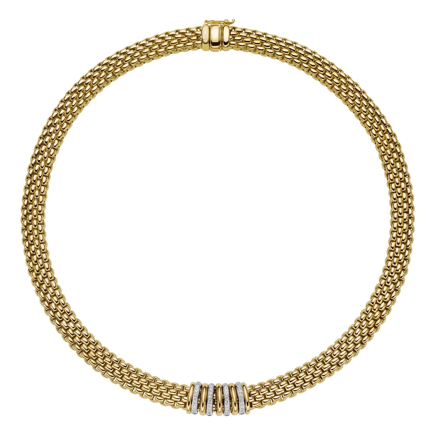 Fope Panorama 18ct Yellow Gold 0.30ct Diamond Rondelle Necklace