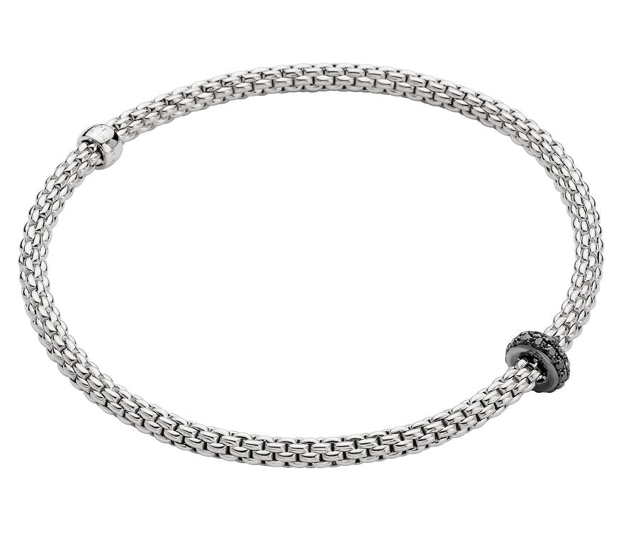 Fope Prima 18ct White Gold 0.20ct Black Diamond Bracelet - S