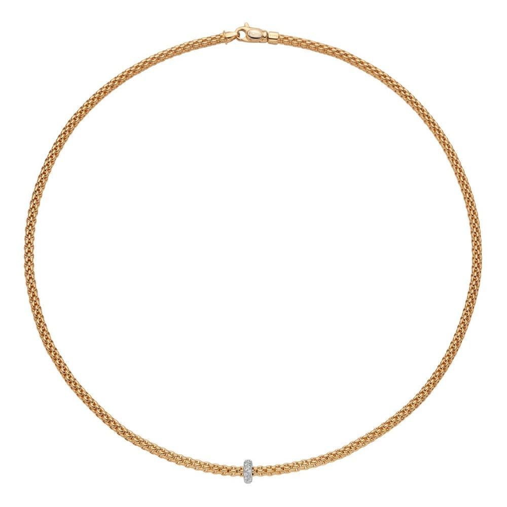 Fope Prima 18ct Yellow Gold 0.18ct Diamond Necklace