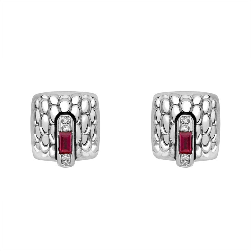 Fope Vendome 18ct White Gold Ruby Stud Earrings