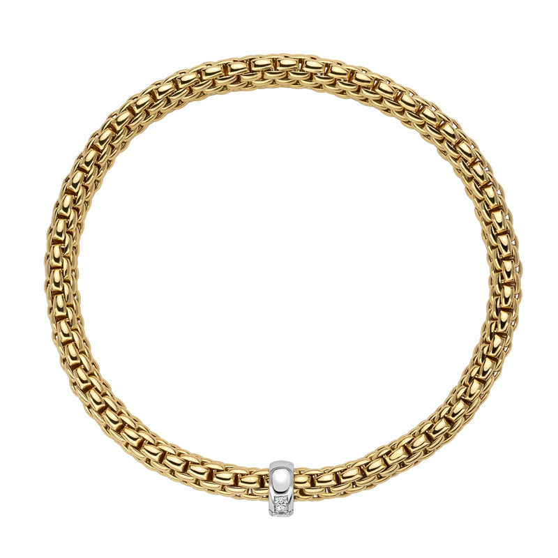 Fope Vendome 18ct Yellow Gold 0.24ct Diamond Bracelet - M