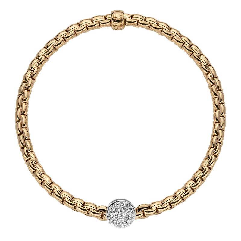 Fope Eka Tiny 18ct Rose Gold 0.22ct Diamond Bracelet - XL