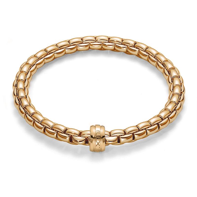 Fope Flex'It Eka 18ct Rose Gold Bracelet - XL