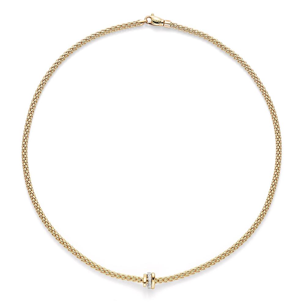 Fope Flex'It Prima 18ct Yellow Gold Diamond 43cm Necklace