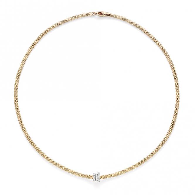 Fope Flex'it Prima 18ct Yellow Gold 0.31ct Diamond 43cm Necklace