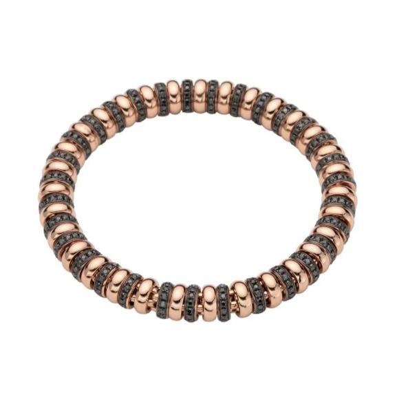 Fope Flex'it Solo 18ct Rose Gold 3.05ct Black Diamond Bracelet - S