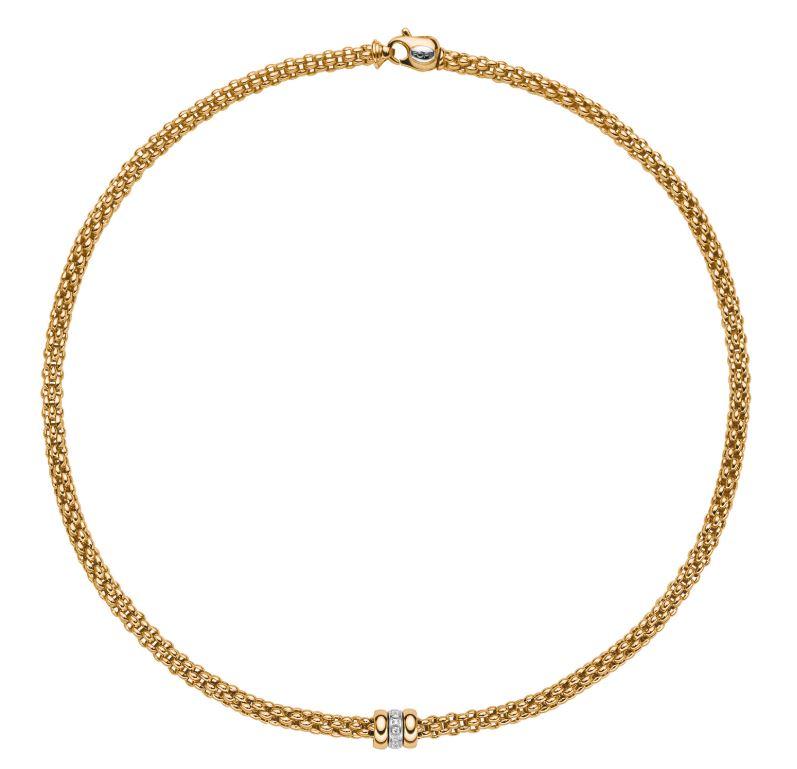 Fope Flex'it Solo 18ct Yellow Gold 0.10ct Diamond Necklace