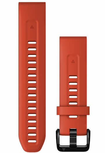 Garmin Watch Band QuickFit 20 Flame Red Silicone - Black