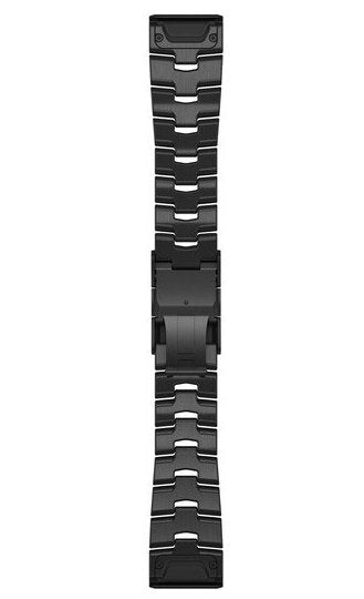 Garmin Watch Band QuickFit 26 Vented Titanium Bracelet Carbon Grey DLC Coating - Black
