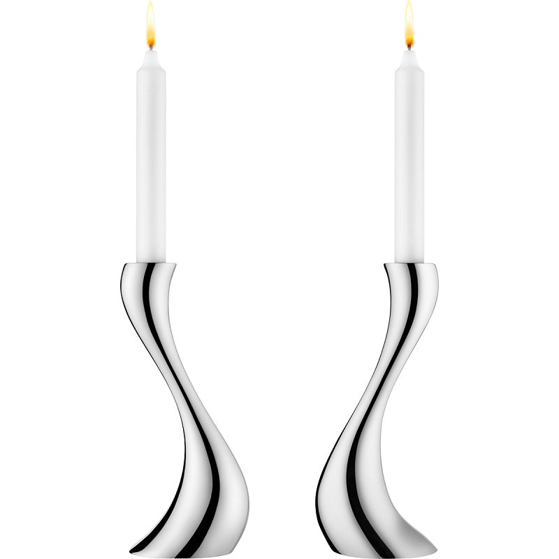 Georg Jensen Cobra Stainless Steel Medium Candlestick - Colour Silver