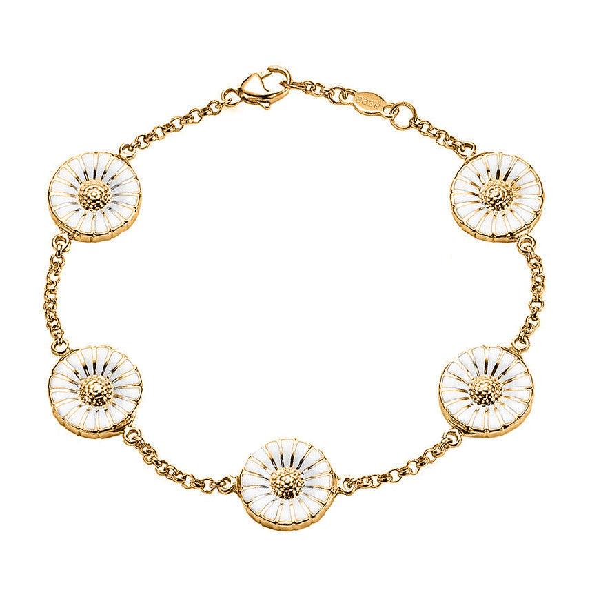 Georg Jensen Daisy 18ct Gold Plated Sterling Silver Bracelet - Gold