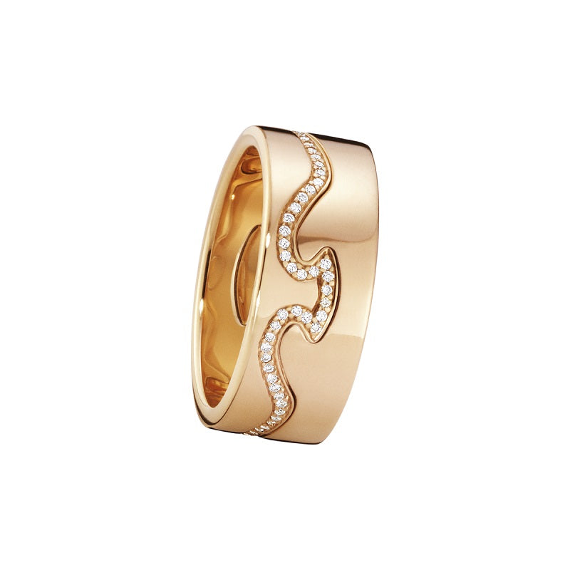 Georg Jensen Fusion 18ct Rose Gold Diamond Two Piece Ring - 50