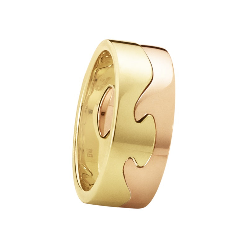 Georg Jensen Fusion 18ct Rose and Yellow Gold Two Piece Ring - 58