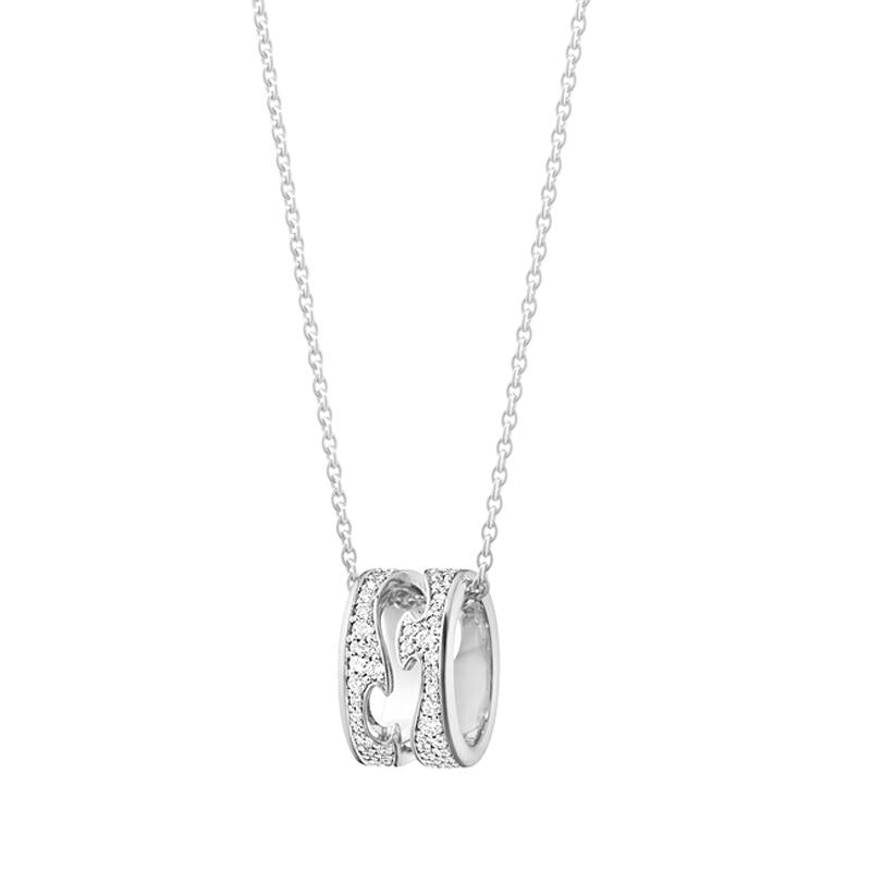 Georg Jensen Fusion 18ct White Gold 0.43ct Diamond Open Necklace - White Gold